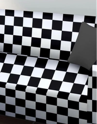 High density stretch fabric with elastic corners provides a perfect wrinkle free fitting as the  Singlecover  - Black & White, Polyster, Multipack 1,  Single Seater